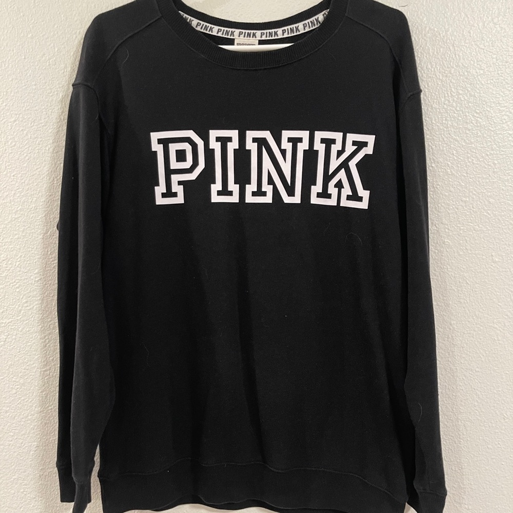 PINK Black Crew Neck - Small